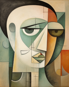 Let's embark on an artistic adventure into a cubist painting, filled with geometric shapes and forms, and bathed in muted colors, a homage to the legendary Pablo Picasso. • Colmado Blog • 2024 •
