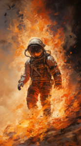 Welcome to the mesmerizing world of art where we embark on an interstellar journey with an astronaut in a spacesuit on fire. Picture a cosmic scene ablaze with colors, detailing the astronaut's heroic struggle against the scorching flames. In this unique piece of art, we will traverse through various artistic styles, including detailed brushwork, train core, realist detail, heavily textured flames, desert wave, comic art, and realistic marine paintings. So, buckle up and prepare to be enchanted by the cosmic inferno! • Colmado Blog • 2024 • Articles